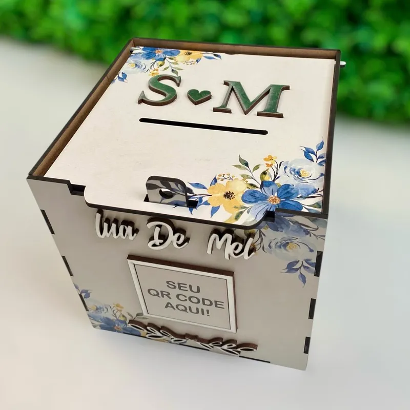 CAIXA PARA CASAMENTO LUA DE MEL GRAVADA PERSONALIZADA FLORIDA AZUL CAIXA PARA CASAMENTO LUA DE MEL GRAVADA PERSONALIZADA FLORIDA AZUL