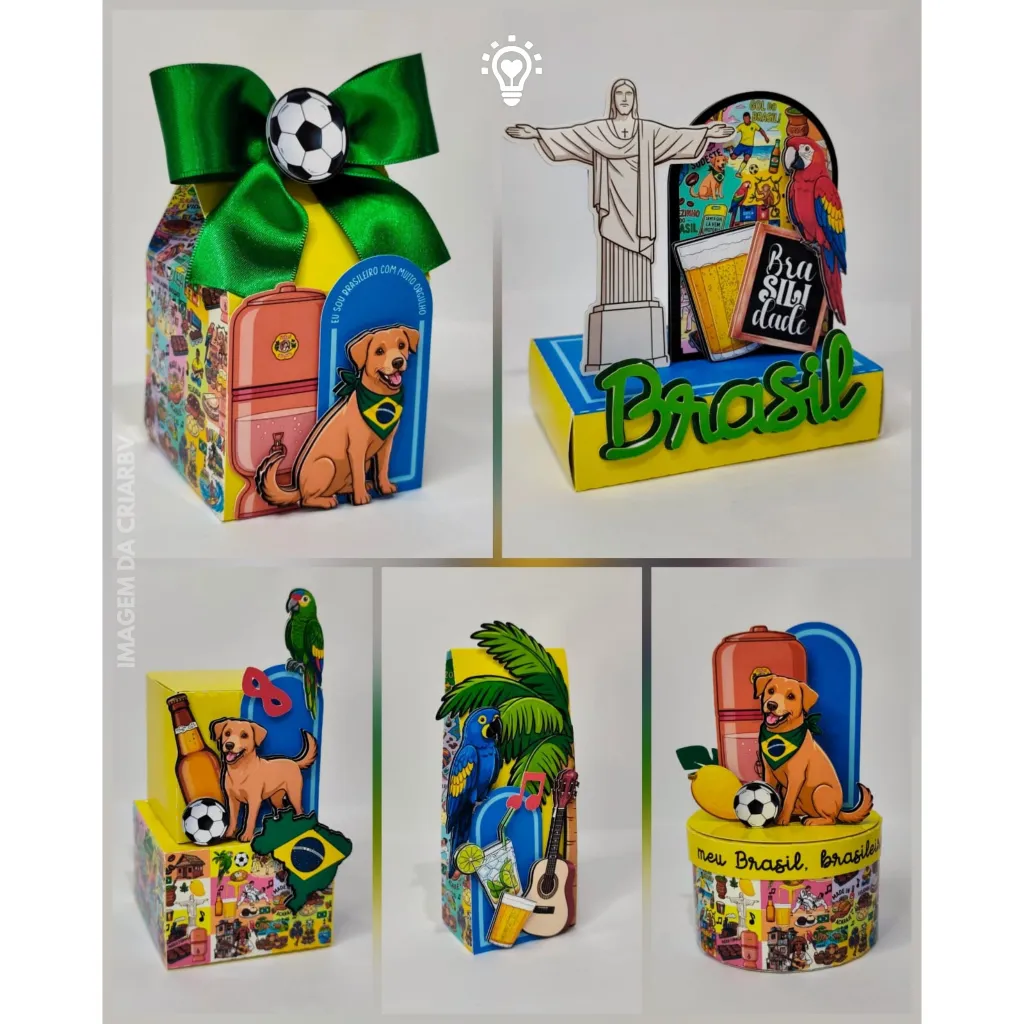 Caixas Personalizadas Brasilidade / Brasil / Copa do Mundo – Lembrancinha / Aniversário Caixas Personalizadas Brasilidade / Brasil / Copa do Mundo – Lembrancinha / Aniversário