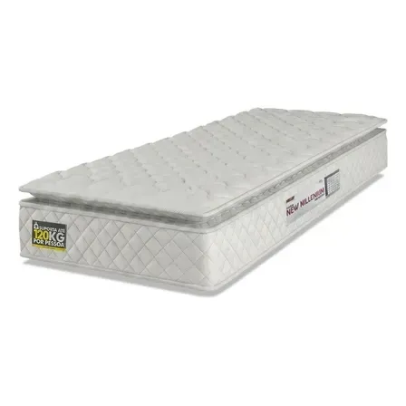 Colchão Solteiro Espuma D33 Pillow Top New Millenium Branco Colchão Solteiro Espuma D33 Pillow Top New Millenium Branco