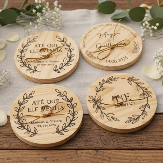Porta Aliança para Casamento Personalizado de Madeira com suporte e envio imediato Porta Aliança para Casamento Personalizado de Madeira com suporte e envio imediato