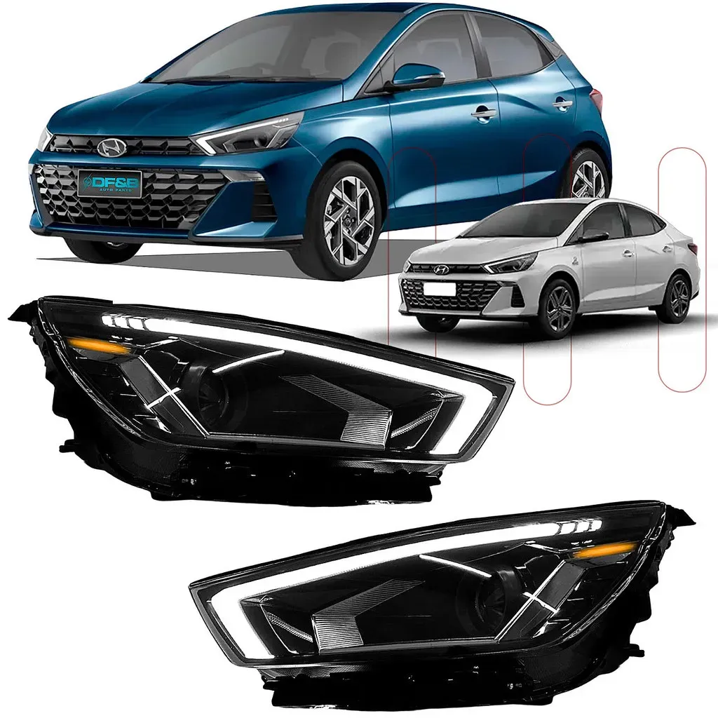 Par Farol dianteiro Hb20 Hatch Sedan 2023 2024 2025 Com led Par Farol dianteiro Hb20 Hatch Sedan 2023 2024 2025 Com led