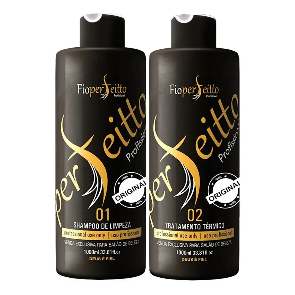 Kit Escova Progressiva Fio Perfeitto Professional FioPerfeitto 2x1litro Kit Escova Progressiva Fio Perfeitto Professional FioPerfeitto 2x1litro