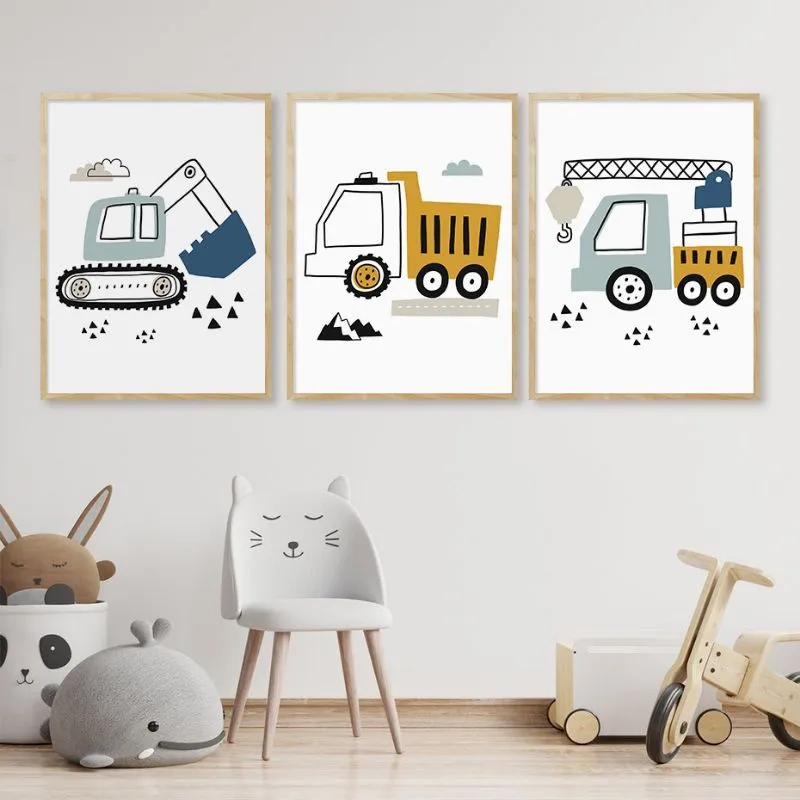 quadro decorativo infantil construção pequeno construtor 3 peças quadro decorativo infantil construção pequeno construtor 3 peças