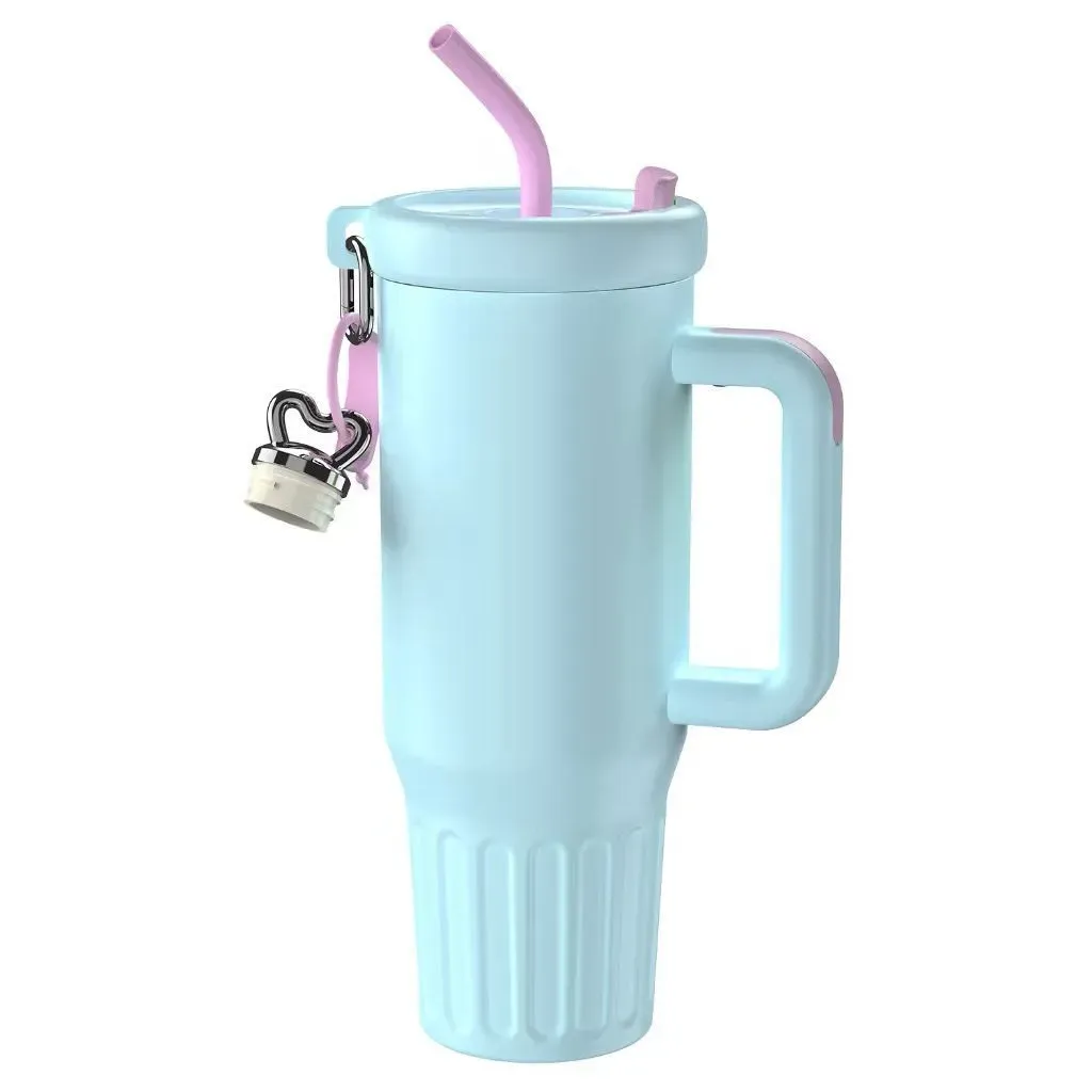 Copo Térmico 1200ml Com Canudo Material Inoxidável Tampa 2 Funções Alça Aberto Fechada Copo Térmico 1200ml Com Canudo Material Inoxidável Tampa 2 Funções Alça Aberto Fechada