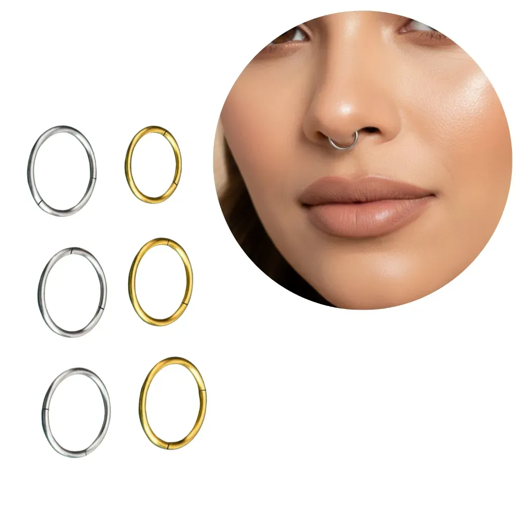 Piercing Argola Lisa de Nariz Minimalista Aço Cirúrgico Delicado Anti Alérgico Septo Rook Conch (Vários Tamanhos) Piercing Argola Lisa de Nariz Minimalista Aço Cirúrgico Delicado Anti Alérgico Septo Rook Conch (Vários Tamanhos)