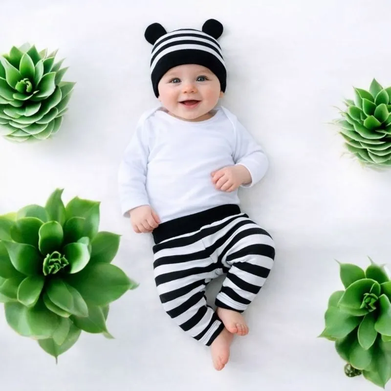 Conjunto Bebê Listras Unissex Conjunto Bebê Listras Unissex