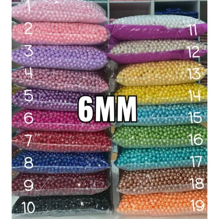 Perola ABS Inteira 6mm C/furo 100gr - Menor Preço Perola ABS Inteira 6mm C/furo 100gr - Menor Preço