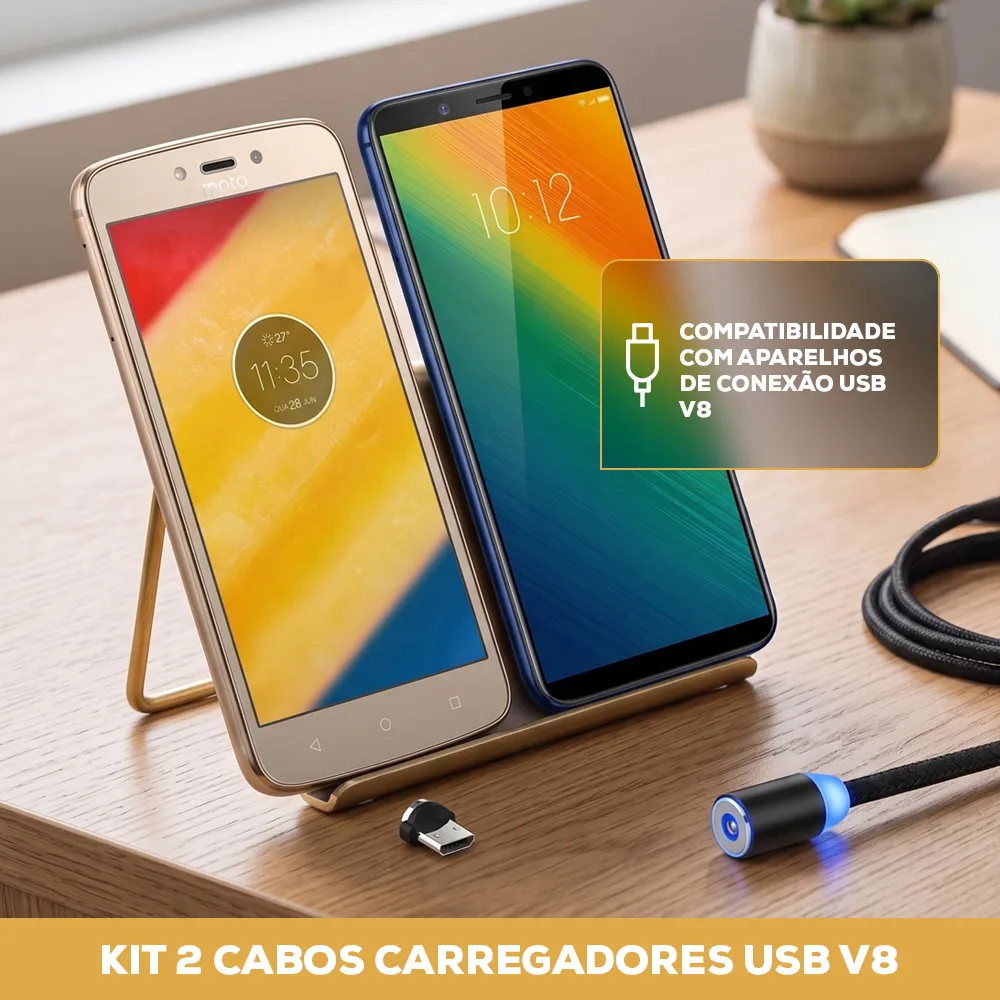 Cabo Magnético Trançado Para V8 j3 prime Usb E Micro-usb V8 Cabo Magnético Trançado Para V8 j3 prime Usb E Micro-usb V8