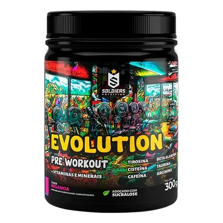 Pré-Treino Evolution Workout 300g Termogênico Sabor Melancia Soldiers Nutrition Energia Foco Treino Pré-Treino Evolution Workout 300g Termogênico Sabor Melancia Soldiers Nutrition Energia Foco Treino