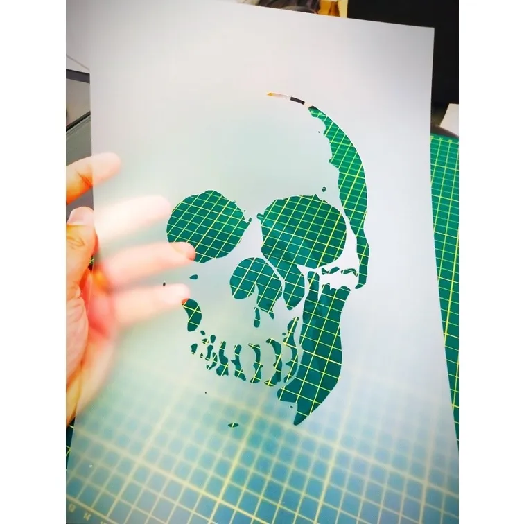 Molde Vazado Stencil para Aerografias e Pinturas Caveira 2R11 Molde Vazado Stencil para Aerografias e Pinturas Caveira 2R11