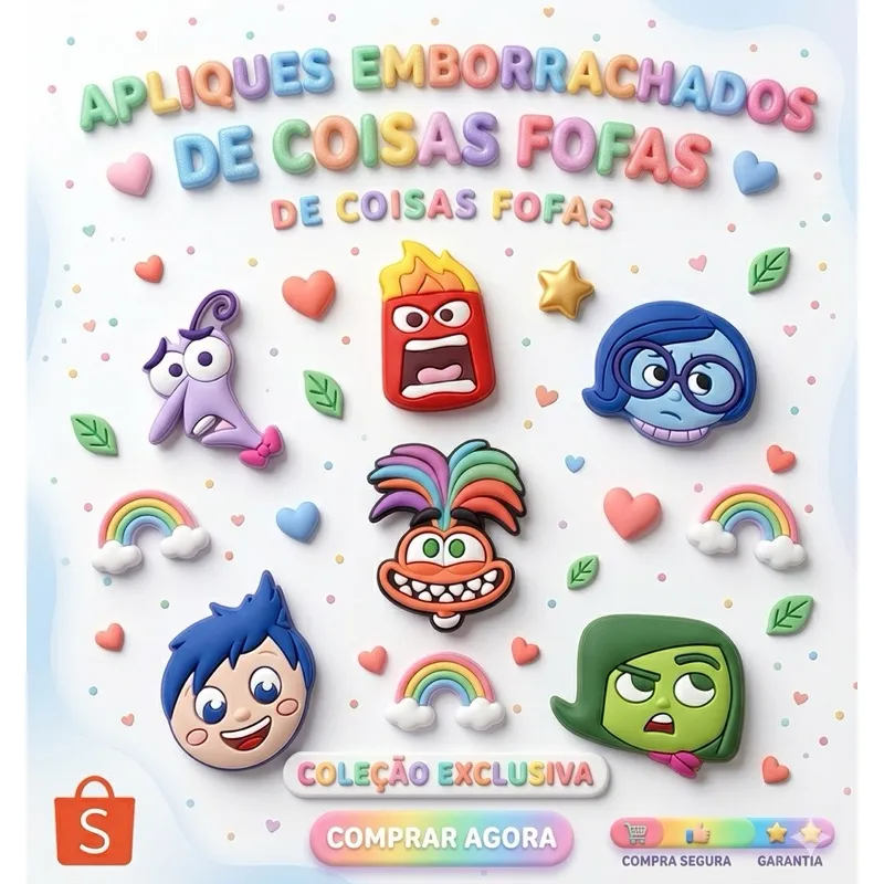 12 Unidades Aplique Emborrachado Turma do Divertidamente Laços Tiaras Artesanato DIY 12 Unidades Aplique Emborrachado Turma do Divertidamente Laços Tiaras Artesanato DIY