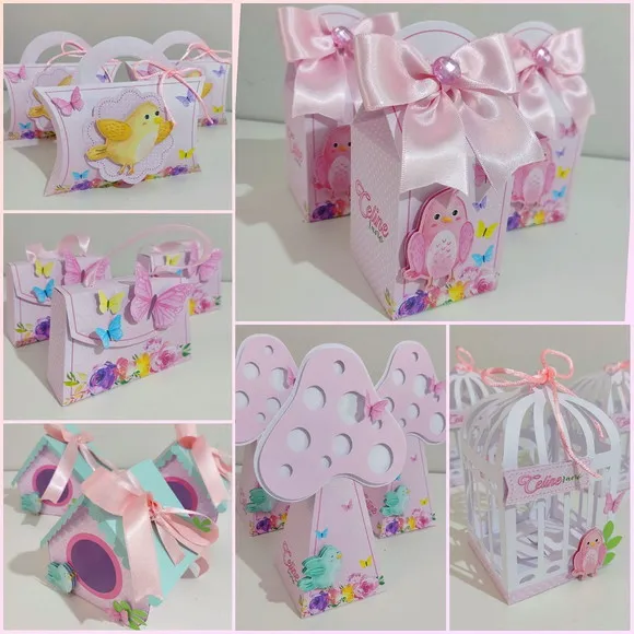 Caixas Personalizadas Jardim Encantado Candy Colors 3D Caixas Personalizadas Jardim Encantado Candy Colors 3D