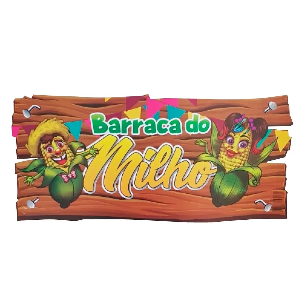 Placa Festa Junina 48cm x 23cm Placa Festa Junina 48cm x 23cm