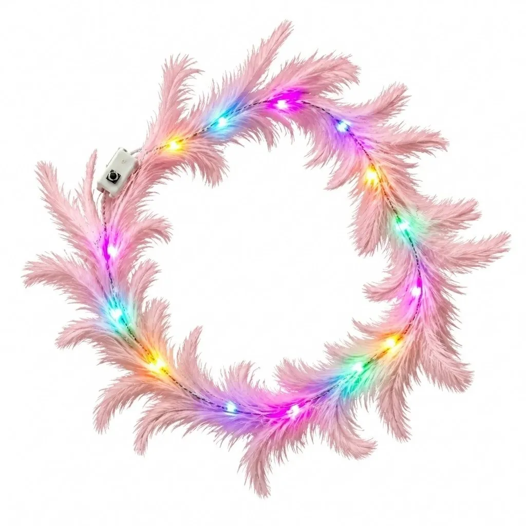 Tiara Coroa Pena Rosa De Led Tiara Coroa Pena Rosa De Led