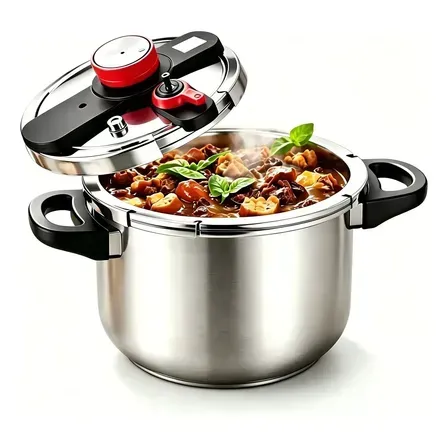 Panela De Pressão Inox Para Fogão A Gás E Indução 8 Litros Prateado Panela De Pressão Inox Para Fogão A Gás E Indução 8 Litros Prateado