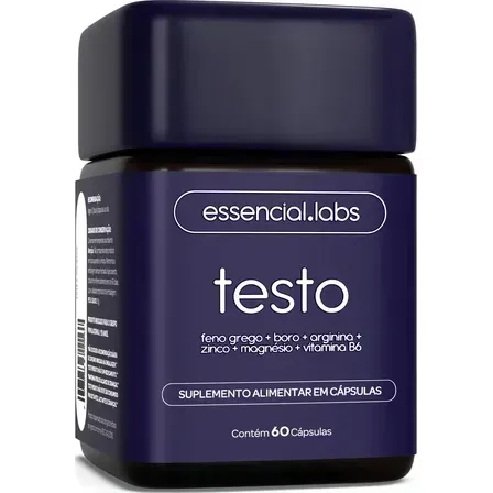 TESTO ESSENCIAL - Fórmula Exclusiva com Feno Grego + Boro + Arginina + ZMA + Vitamina B6 - 60 cápsulas - Precursor da Testosterona TESTO ESSENCIAL - Fórmula Exclusiva com Feno Grego + Boro + Arginina + ZMA + Vitamina B6 - 60 cápsulas - Precursor da Testosterona