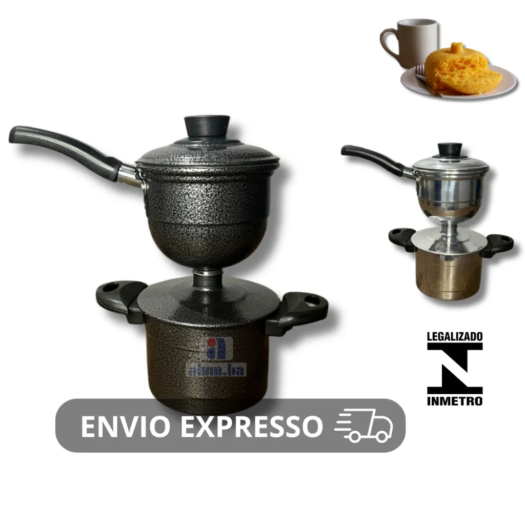 cuscuzeira individual pequena a vapor preto e aluminio cuscuzeiro 1 porção peito de moça cuscuzeira individual pequena a vapor preto e aluminio cuscuzeiro 1 porção peito de moça
