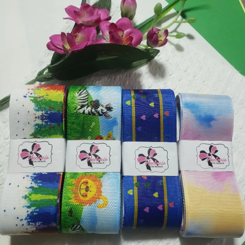 Fita Gorgurão Degrade E Estampada 38mm Nº9 10 Metros Fita Gorgurão Degrade E Estampada 38mm Nº9 10 Metros
