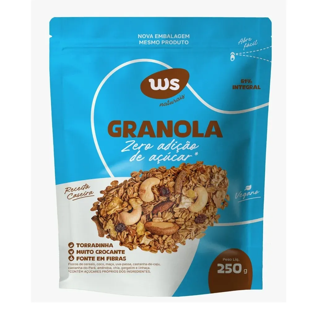 Granoa Zero Adição de Açucar WS NATURAIS 250g Granoa Zero Adição de Açucar WS NATURAIS 250g