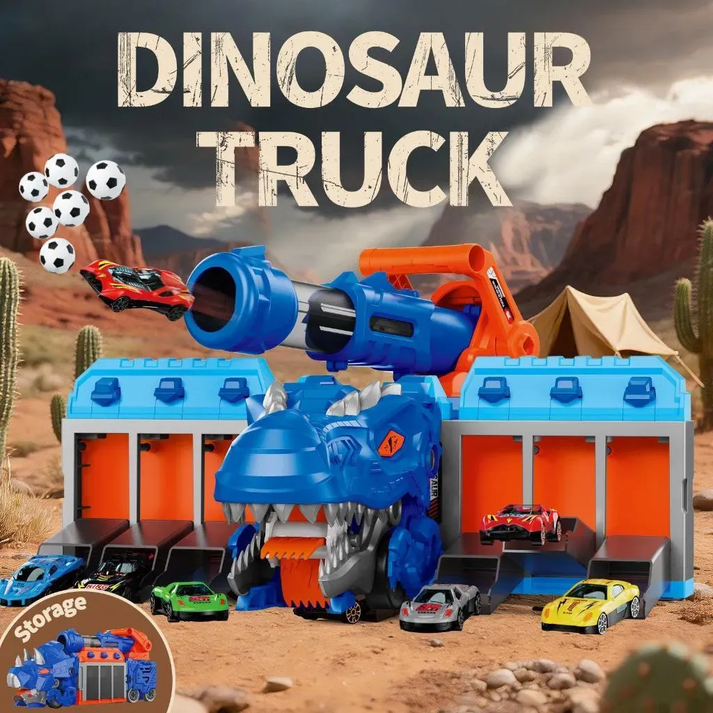 Caminhão Dinossauro Engole Carrinhos Canhão de Granadas Lançador Dispara Carrinhos e Bola Brinquedo Infantil Meninos Caminhão Dinossauro Engole Carrinhos Canhão de Granadas Lançador Dispara Carrinhos e Bola Brinquedo Infantil Meninos