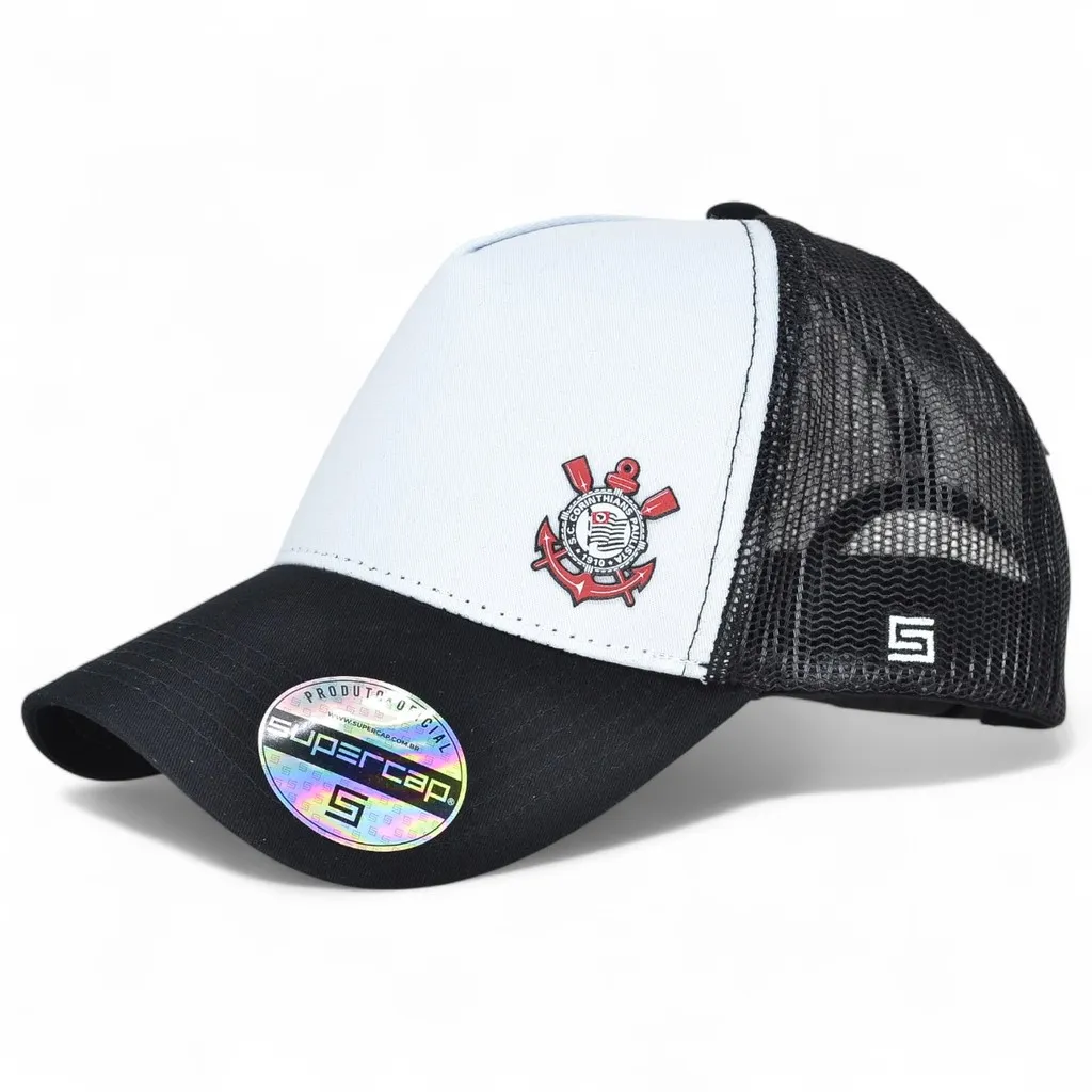 Boné Corinthians Trucker Aba Curva Licenciado Oficial Boné Corinthians Trucker Aba Curva Licenciado Oficial