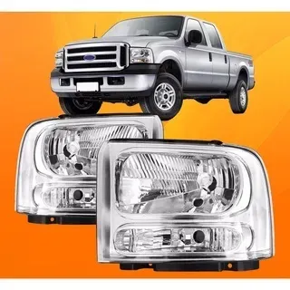 Par Farol F250 F350 F4000 Cromado 2007 A 2010 Par Farol F250 F350 F4000 Cromado 2007 A 2010