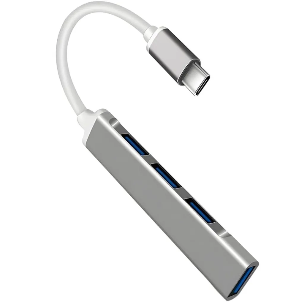 Hub Adaptador Tipo-C C/ 4 Portas Usb Alta Velocidade Resistente Compacto P/ Notebook Pc Teclado Mouse Pen Drive Plug Hub Adaptador Tipo-C C/ 4 Portas Usb Alta Velocidade Resistente Compacto P/ Notebook Pc Teclado Mouse Pen Drive Plug