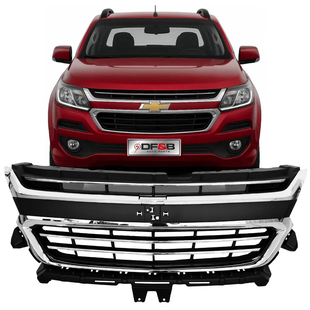 Grade dianteira Chevrolet S10 2017 a 2020 Com Friso Cromado FPI Grade dianteira Chevrolet S10 2017 a 2020 Com Friso Cromado FPI