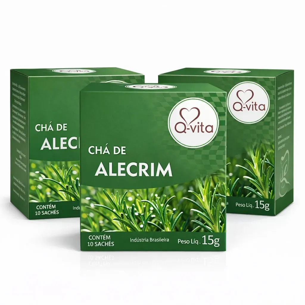 Kit 3 Chá de Alecrim Q-VITA Premium 15g - 10 Sachês Kit 3 Chá de Alecrim Q-VITA Premium 15g - 10 Sachês