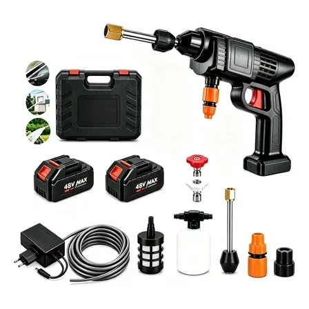 Lavadora Alta Pressão Portátil Sem Fio 2 Baterias Maleta Preto 127/220v 50 Hz/60 Hz Lavadora Alta Pressão Portátil Sem Fio 2 Baterias Maleta Preto 127/220v 50 Hz/60 Hz