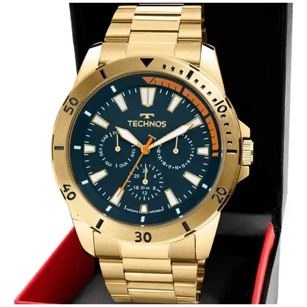 Relógio Masculino Technos Militar Multifunção Em Aço Dourado 6p29amn/1a Relógio Masculino Technos Militar Multifunção Em Aço Dourado 6p29amn/1a