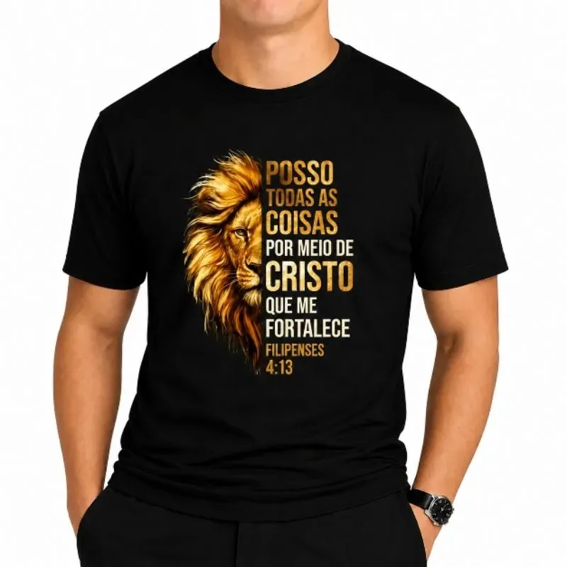 Camisa camiseta Básica estampa cristã Unissex Camisa camiseta Básica estampa cristã Unissex