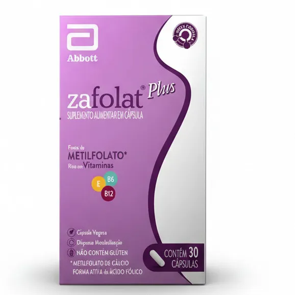 Zafolat Plus Abbott 30 Cápsulas Polivitamínico Para Gestantes Metilfolato Vitaminas B6 B12 E Zafolat Plus Abbott 30 Cápsulas Polivitamínico Para Gestantes Metilfolato Vitaminas B6 B12 E