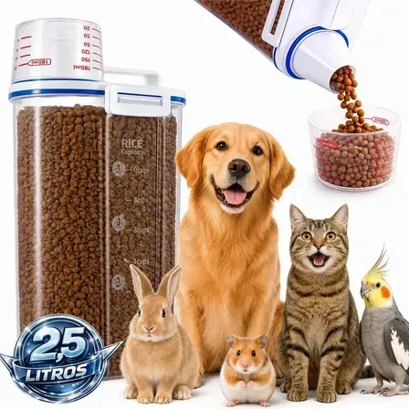 Porta Ração Pote Com Tampa Pet Gato Cachorro Dispenser Porta Racao Pote Container Porta Ração Dispenser Cor Transparente Capacidade 2,5 Litros Drop Shopy Porta Ração Pote Com Tampa Pet Gato Cachorro Dispenser Porta Racao Pote Container Porta Ração Dispenser Cor Transparente Capacidade 2,5 Litros Drop Shopy