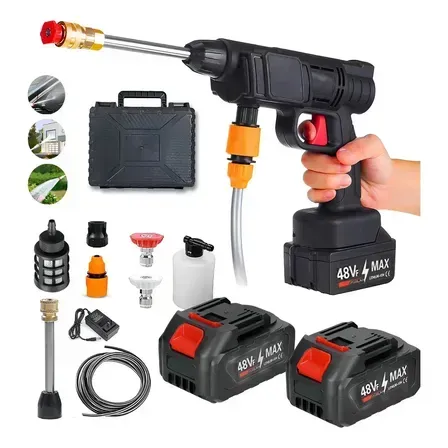 Lavadora A Jato De Alta Pressão Portátil Recarregável 2 Baterias Com Maleta Mini Elétrica De Lavar Carro Profissional Potência Turbo Limpeza Compacta Potente Regulável Reservatório Aua Lavadora A Jato De Alta Pressão Portátil Recarregável 2 Baterias Com Maleta Mini Elétrica De Lavar Carro Profissional Potência Turbo Limpeza Compacta Potente Regulável Reservatório Aua
