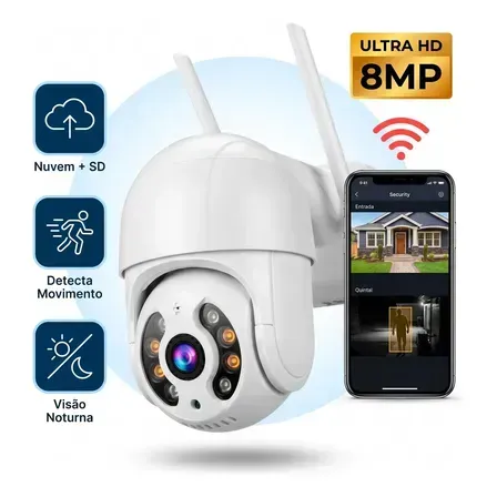 Câmera De Segurança Ip Wifi A8 Full Hd Icsee Ptz 355° Com Visão Noturna Áudio Bidirecional Ip66 Monitoramento Remoto Para Celular Android E iPhone Câmera De Segurança Ip Wifi A8 Full Hd Icsee Ptz 355° Com Visão Noturna Áudio Bidirecional Ip66 Monitoramento Remoto Para Celular Android E iPhone