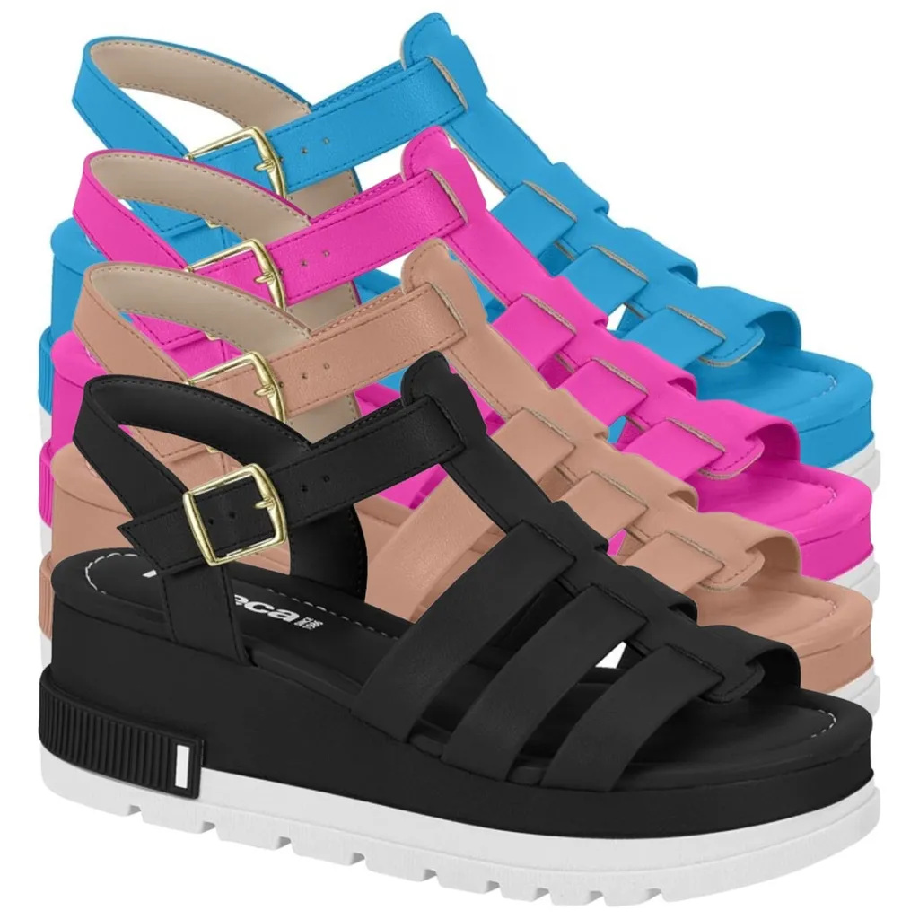 Sandalia Moleca Feminina Papete Fisherman Flatform Original Sandalia Moleca Feminina Papete Fisherman Flatform Original