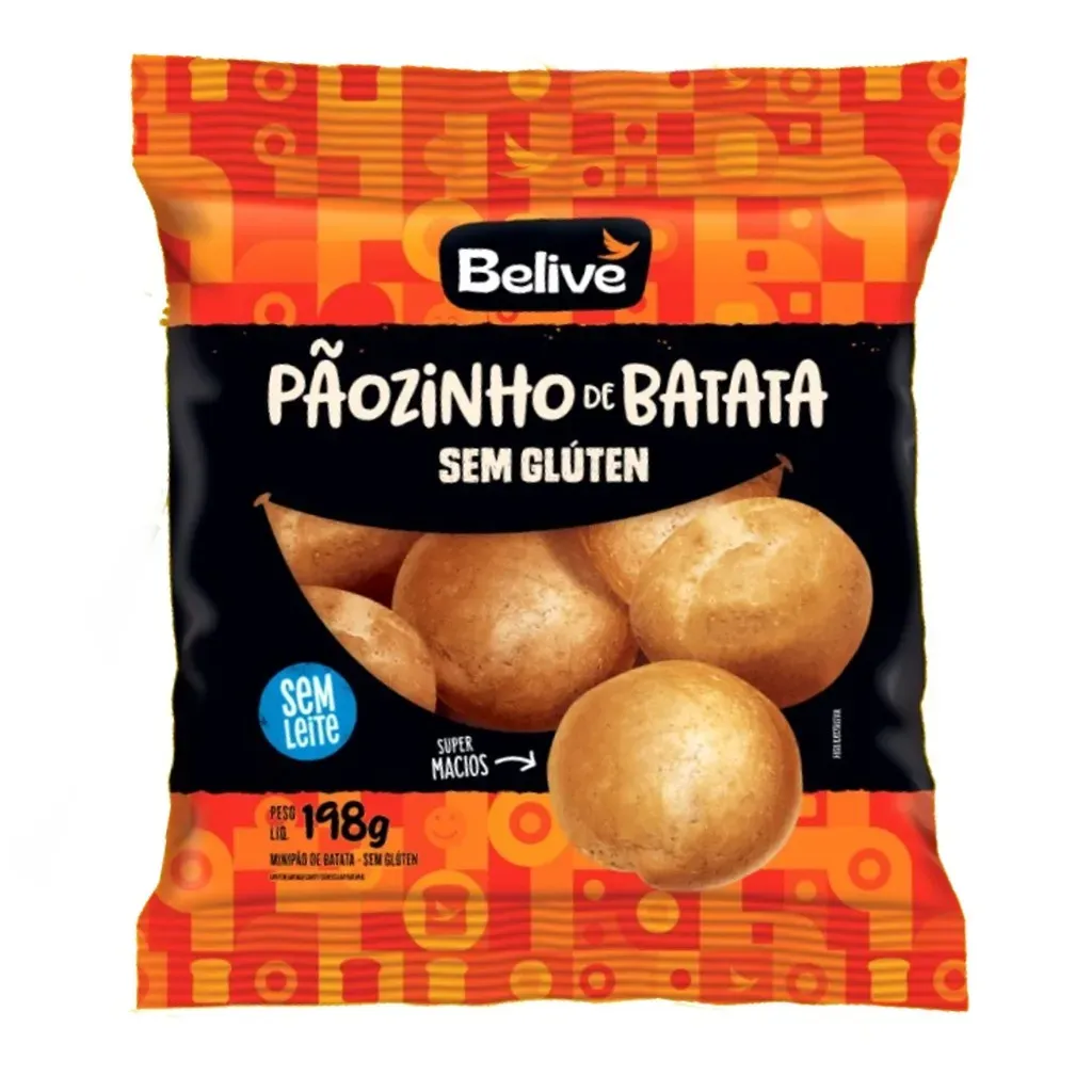 Pãozinho de Batata sem Glúten BELIVE 198g Pãozinho de Batata sem Glúten BELIVE 198g