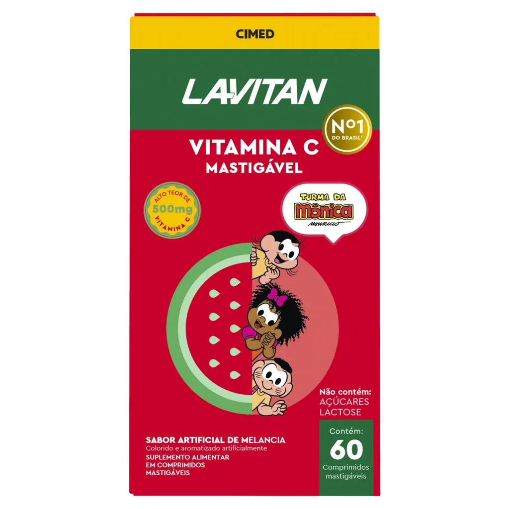 Lavitan Infantil Vitamina C Turma da Mônica 60 Mastigáveis | Melancia Lavitan Infantil Vitamina C Turma da Mônica 60 Mastigáveis | Melancia