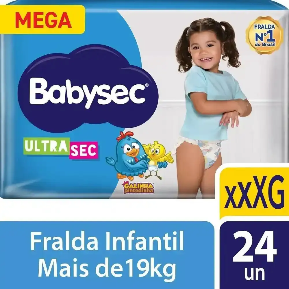 Fralda BabySec Galinha Pintadinha UltraSec Hiper XXXG 24 Un I Conforto e Proteção p/ Bebês Grandes Fralda BabySec Galinha Pintadinha UltraSec Hiper XXXG 24 Un I Conforto e Proteção p/ Bebês Grandes