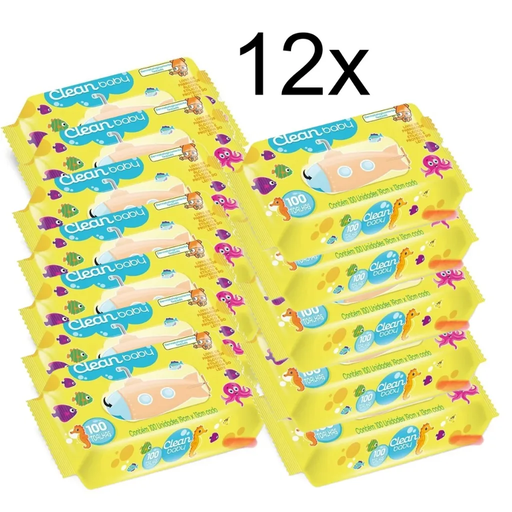 Kit Toalha Umedecida Clean Baby C/100 Cada | Limpeza Suave e Hidratante | Validade 2027 Kit Toalha Umedecida Clean Baby C/100 Cada | Limpeza Suave e Hidratante | Validade 2027
