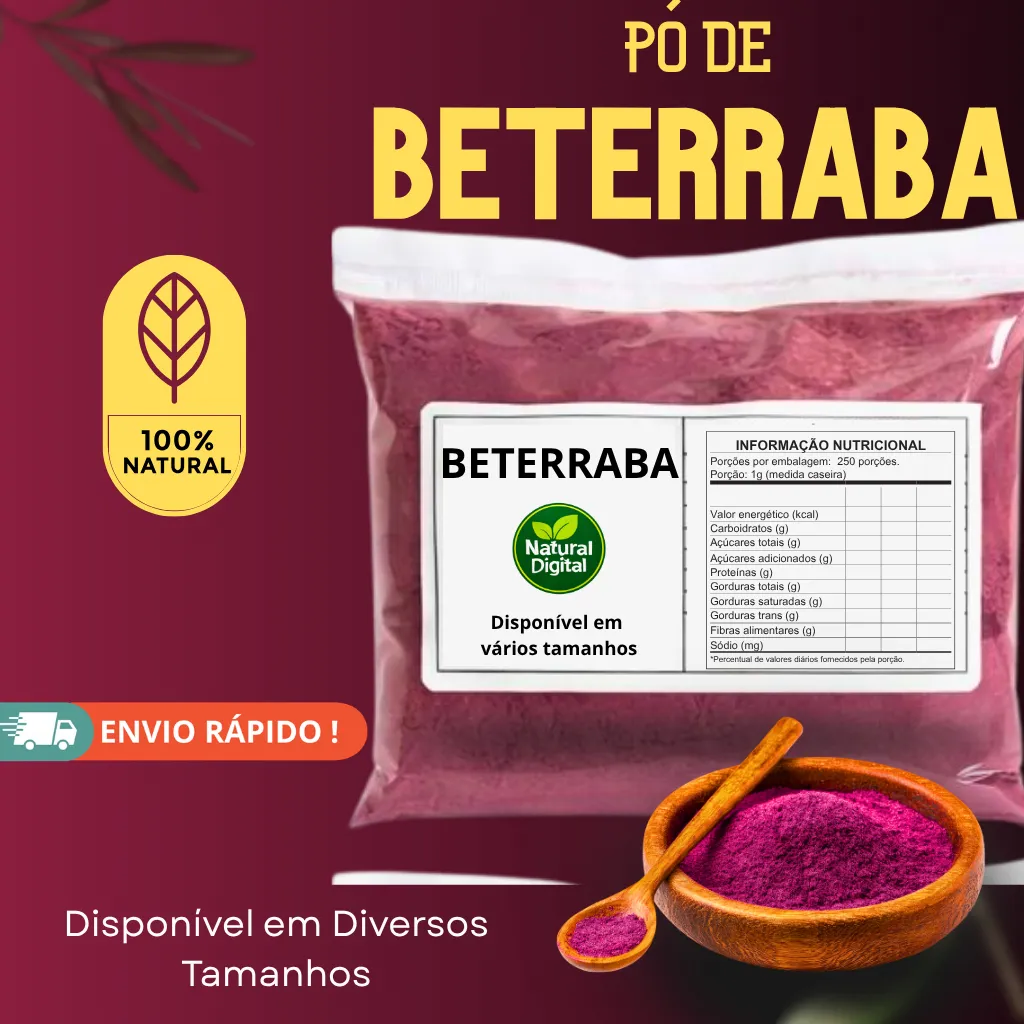 Farinha de Beterraba Premium - 1 kg / 500 gramas / 250 gramas / 100 gramas - 100% Natural Farinha de Beterraba Premium - 1 kg / 500 gramas / 250 gramas / 100 gramas - 100% Natural