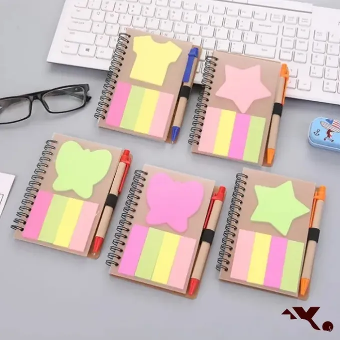 Caderno de Anotações com Blocos de Notas Colantes mais Caneta Inclusa Caderno de Anotações com Blocos de Notas Colantes mais Caneta Inclusa