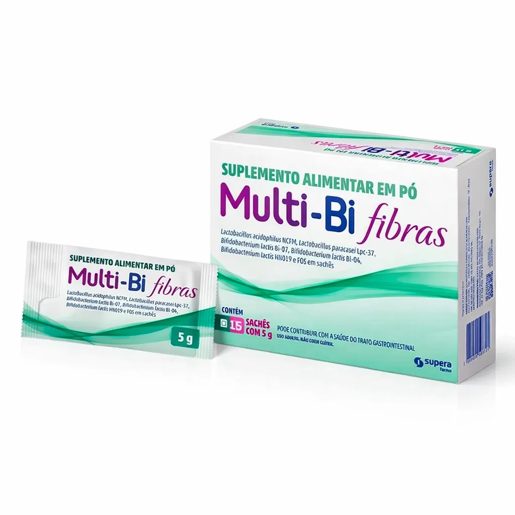 Multi Bi Fibras 15 Sachês Suplemento de Fibras Prebióticas Auxilia Funcionamento Intestinal Multi Bi Fibras 15 Sachês Suplemento de Fibras Prebióticas Auxilia Funcionamento Intestinal