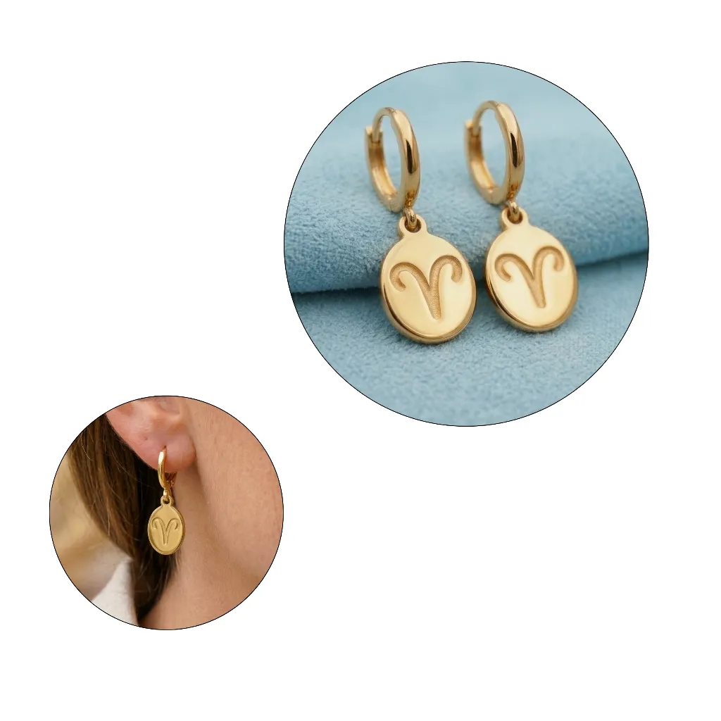 Semi Joias Brinco Signo Constelação Argolinha Prata 925 Ouro18k Antialergico Semi Joias Brinco Signo Constelação Argolinha Prata 925 Ouro18k Antialergico