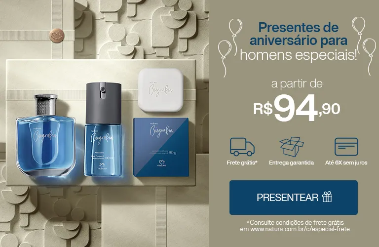 PRESENTE MASCULINO NATURA + Cupom de Desconto PRESENTE MASCULINO NATURA + Cupom de Desconto