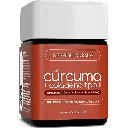 CÚRCUMA 130mg + COLÁGENO Tipo Ii 45mg - Fórmula com Máxima Concentração e Pureza - 60 Cápsulas CÚRCUMA 130mg + COLÁGENO Tipo Ii 45mg - Fórmula com Máxima Concentração e Pureza - 60 Cápsulas