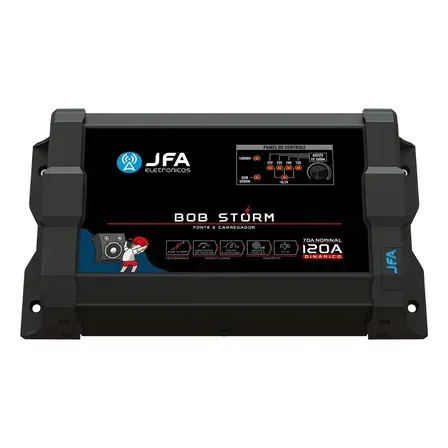 Fonte Carregador JFA Bob Storm 120A Bivolt Preto Projetos de Som Fonte Carregador JFA Bob Storm 120A Bivolt Preto Projetos de Som