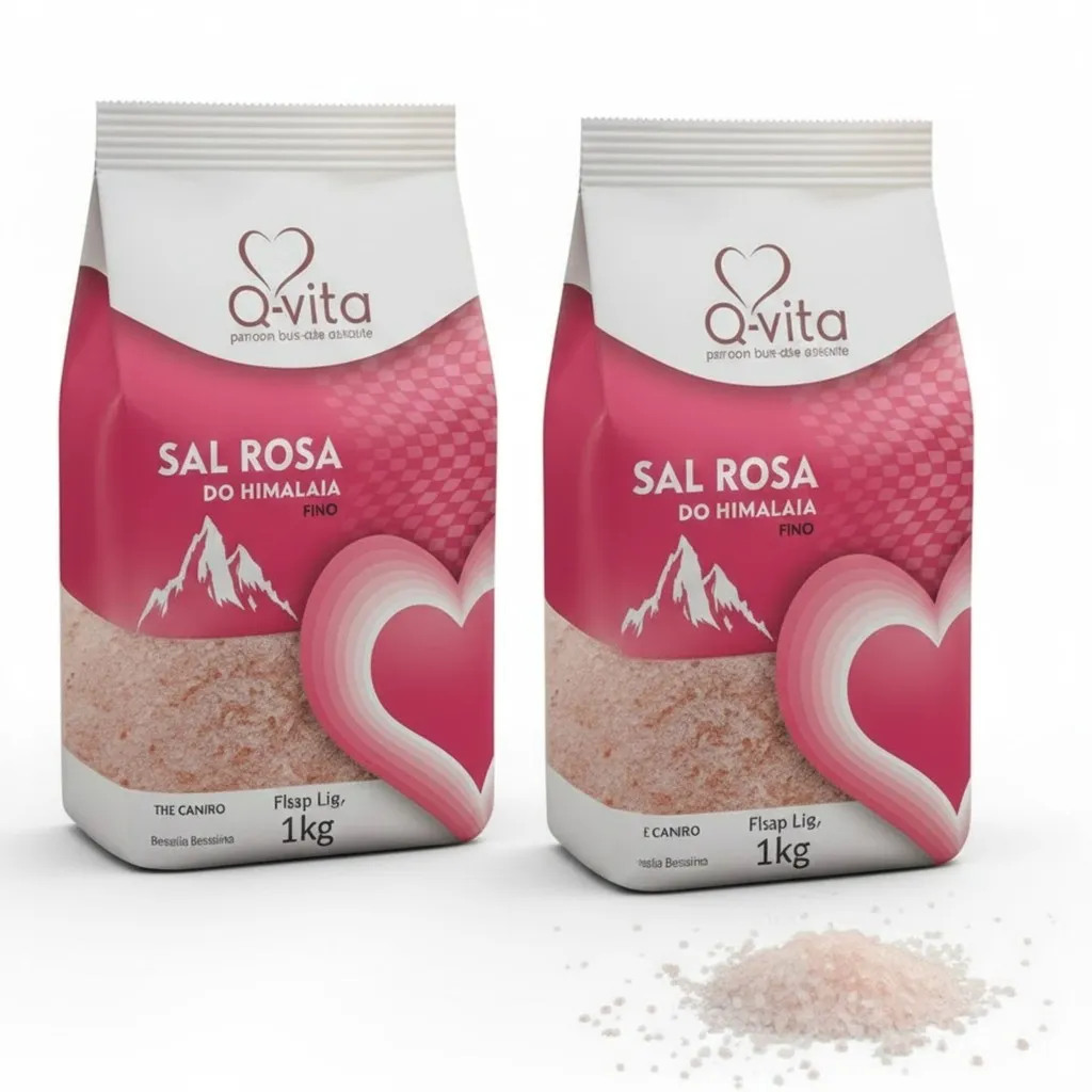 Kit c/ 2und Sal Rosa Himalaia Fino Q-VITA Pacote 1Kg Kit c/ 2und Sal Rosa Himalaia Fino Q-VITA Pacote 1Kg