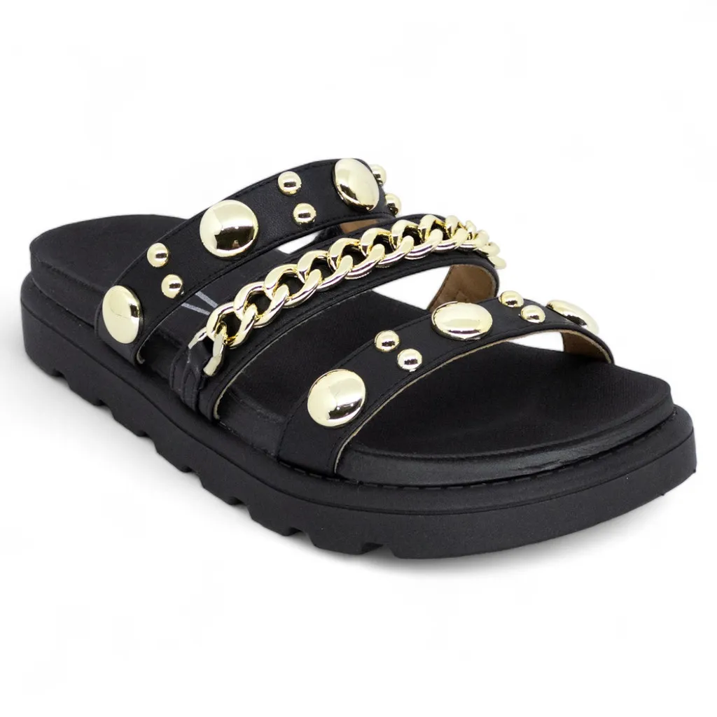 Sandalia Papete Vizzano Feminina Tratorada Tiras Spike Macia Original Sandalia Papete Vizzano Feminina Tratorada Tiras Spike Macia Original